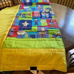 Pre K or K Nap Mat
Colorful Children's Quilt with Cartoon Characters